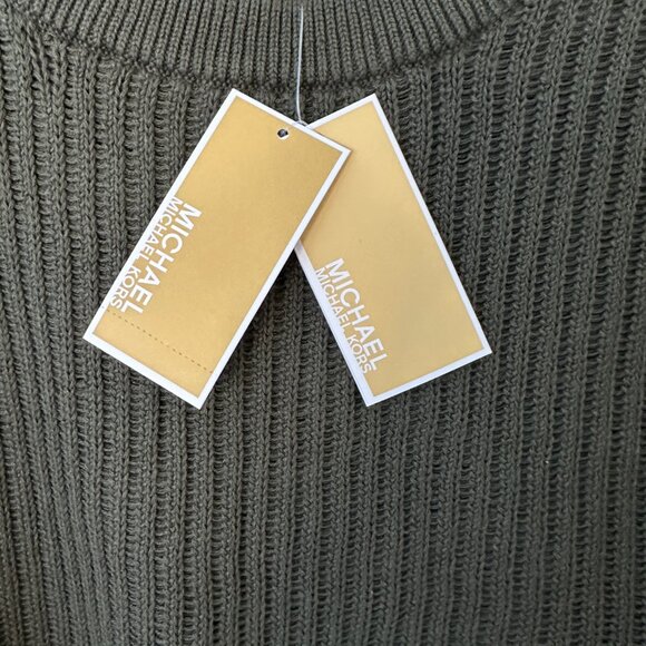 NWT Michael Kors Women's Kaki Short Sleeve Crew Neck Knit Top - m - Picture 3 of 8